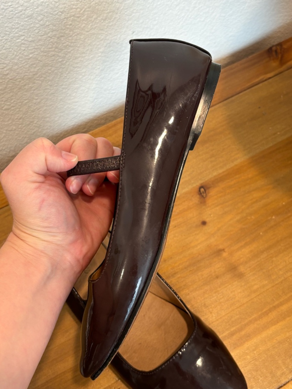 Madewell Women’s Dark Plum Patent Leather Greta flats - Picture 4 of 4